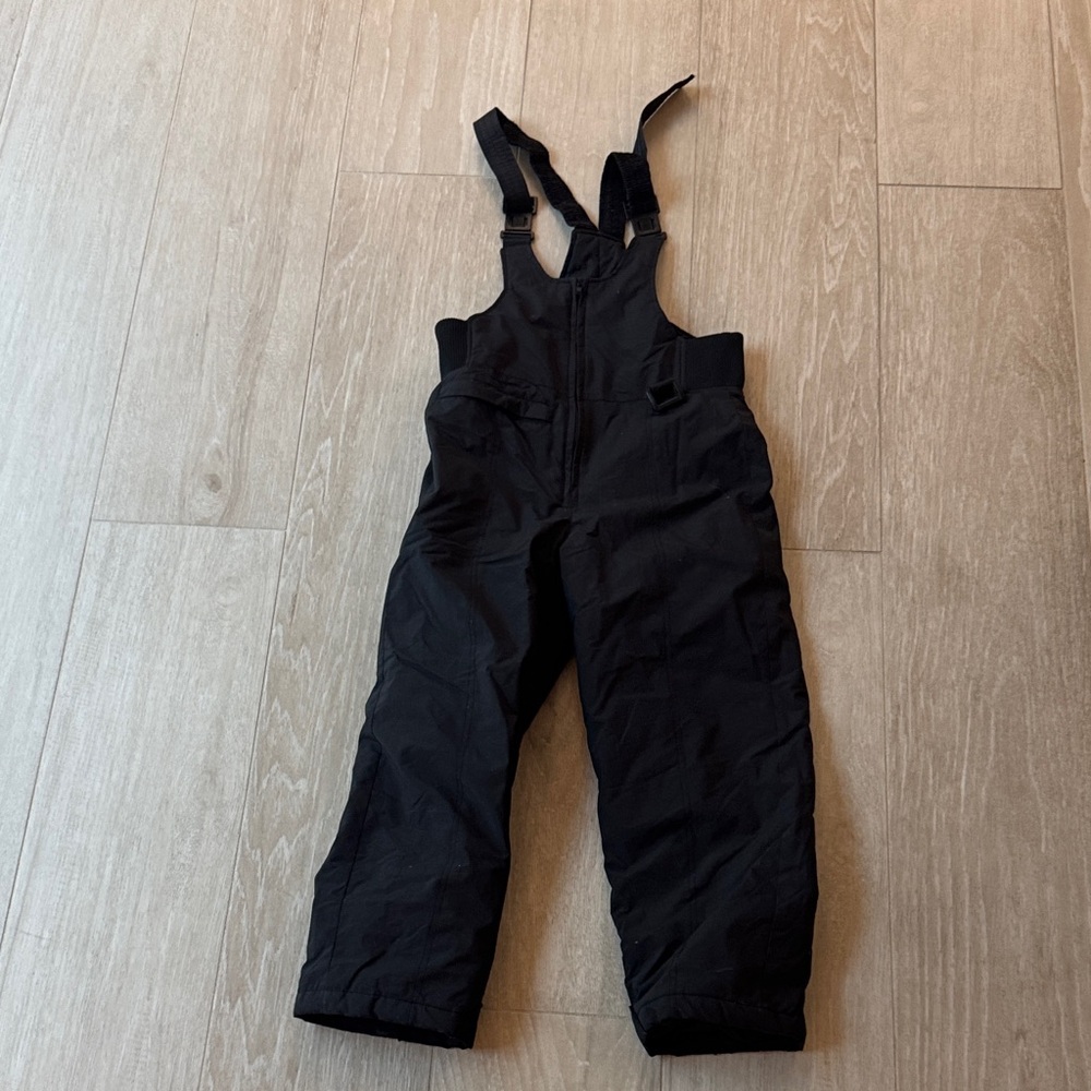 Kids Black Snow Bib Overalls unisex